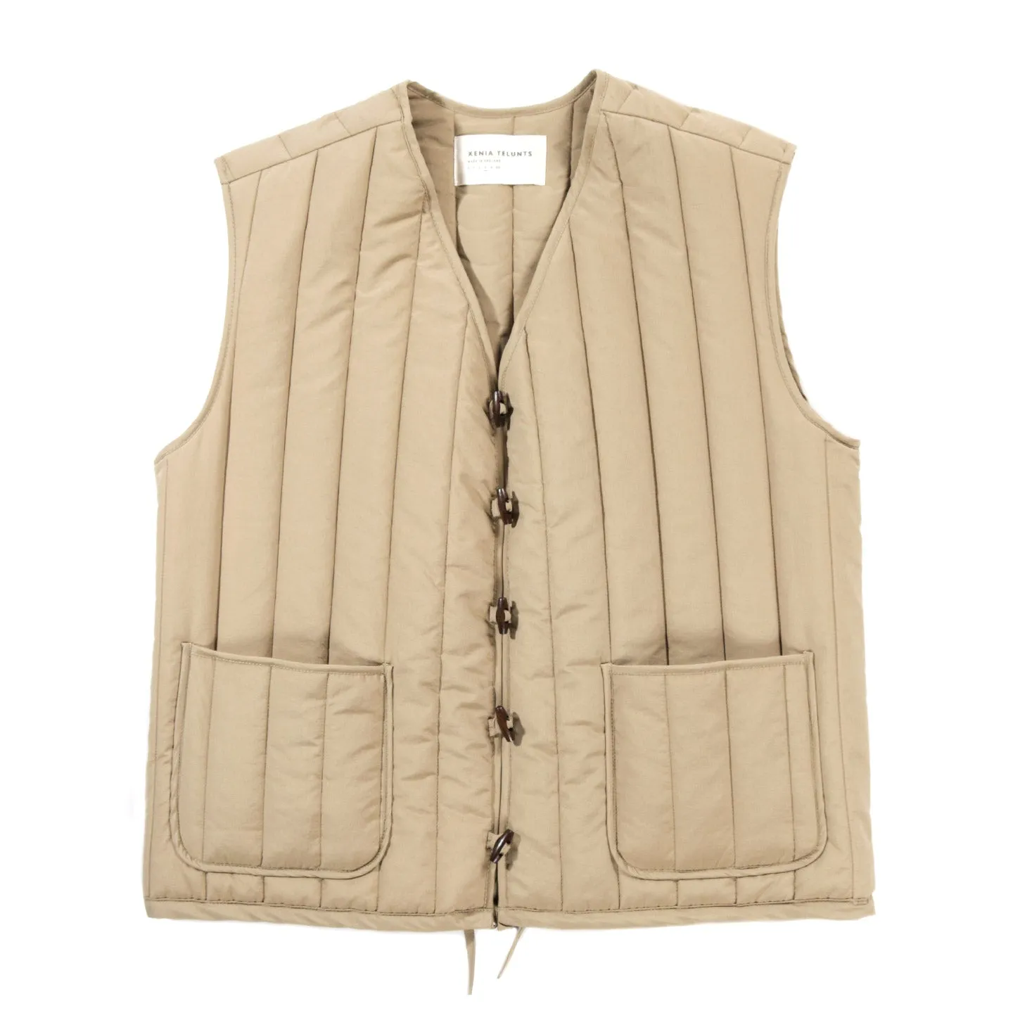 XENIA TELUNTS QUILTED GILET BEIGE