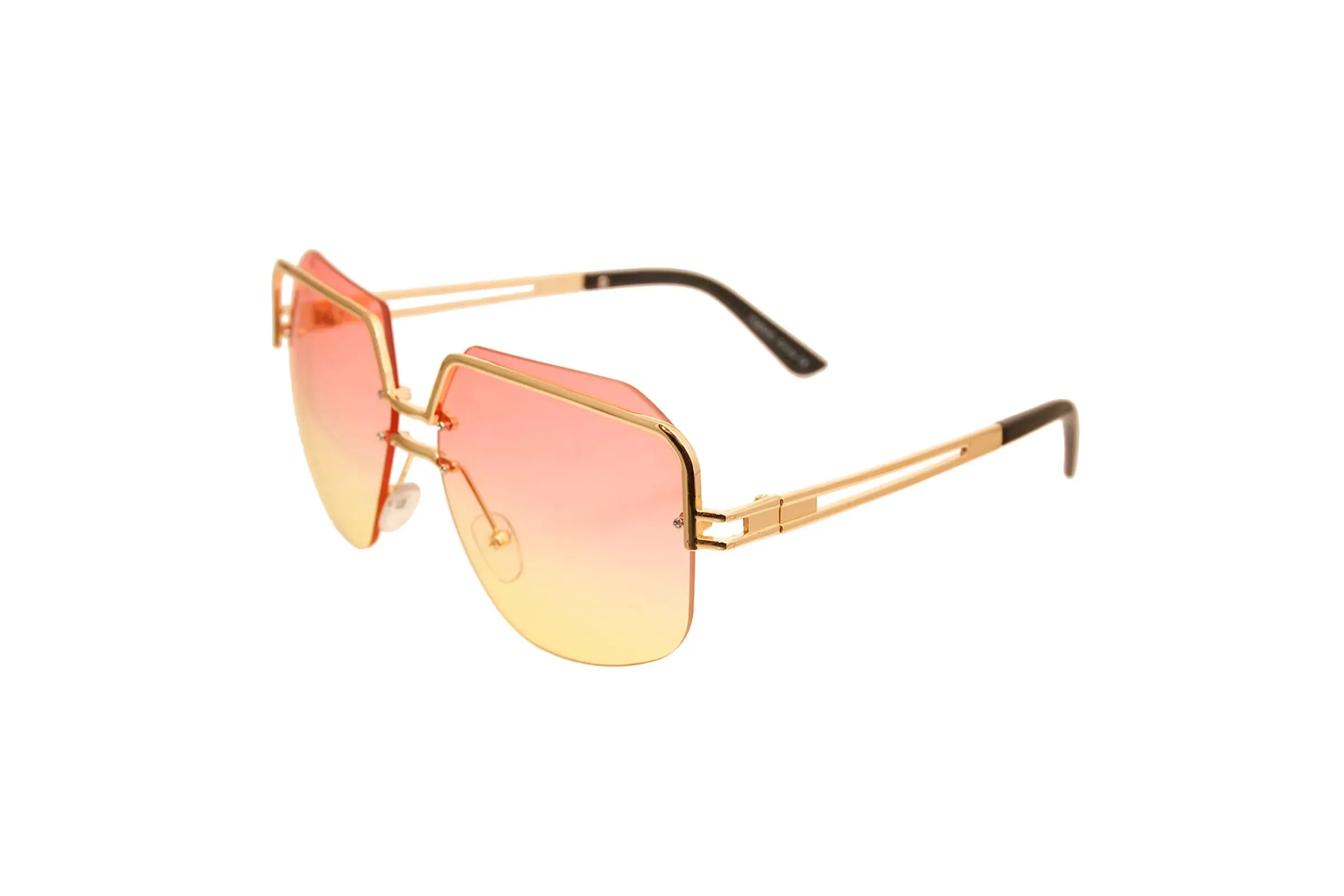 Yellow Square Frameless Sunglasses