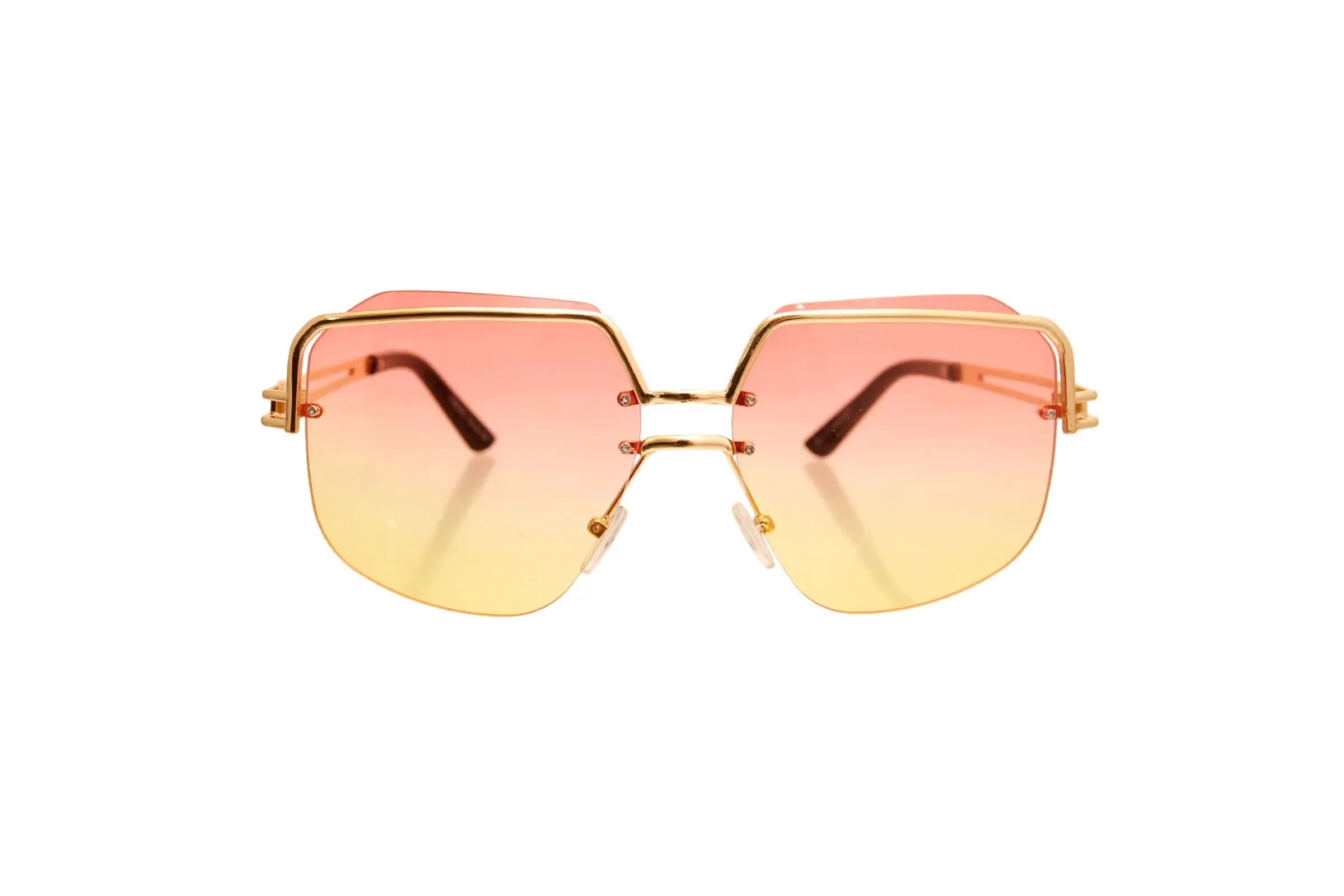 Yellow Square Frameless Sunglasses