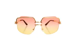 Yellow Square Frameless Sunglasses