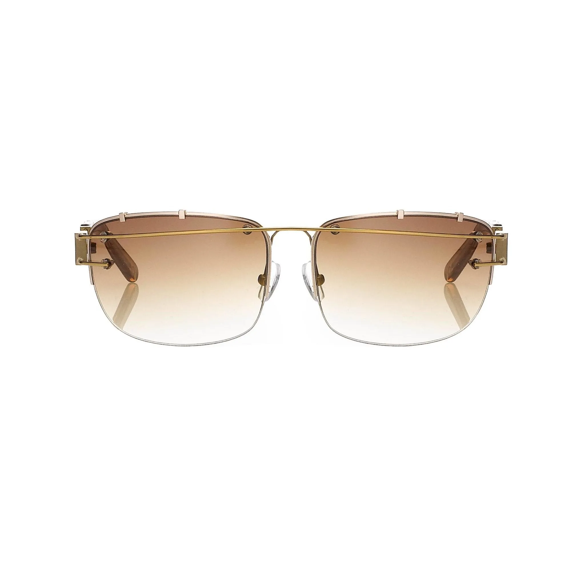 Yohji Yamamoto Sunglasses Rectangular Gold and Brown