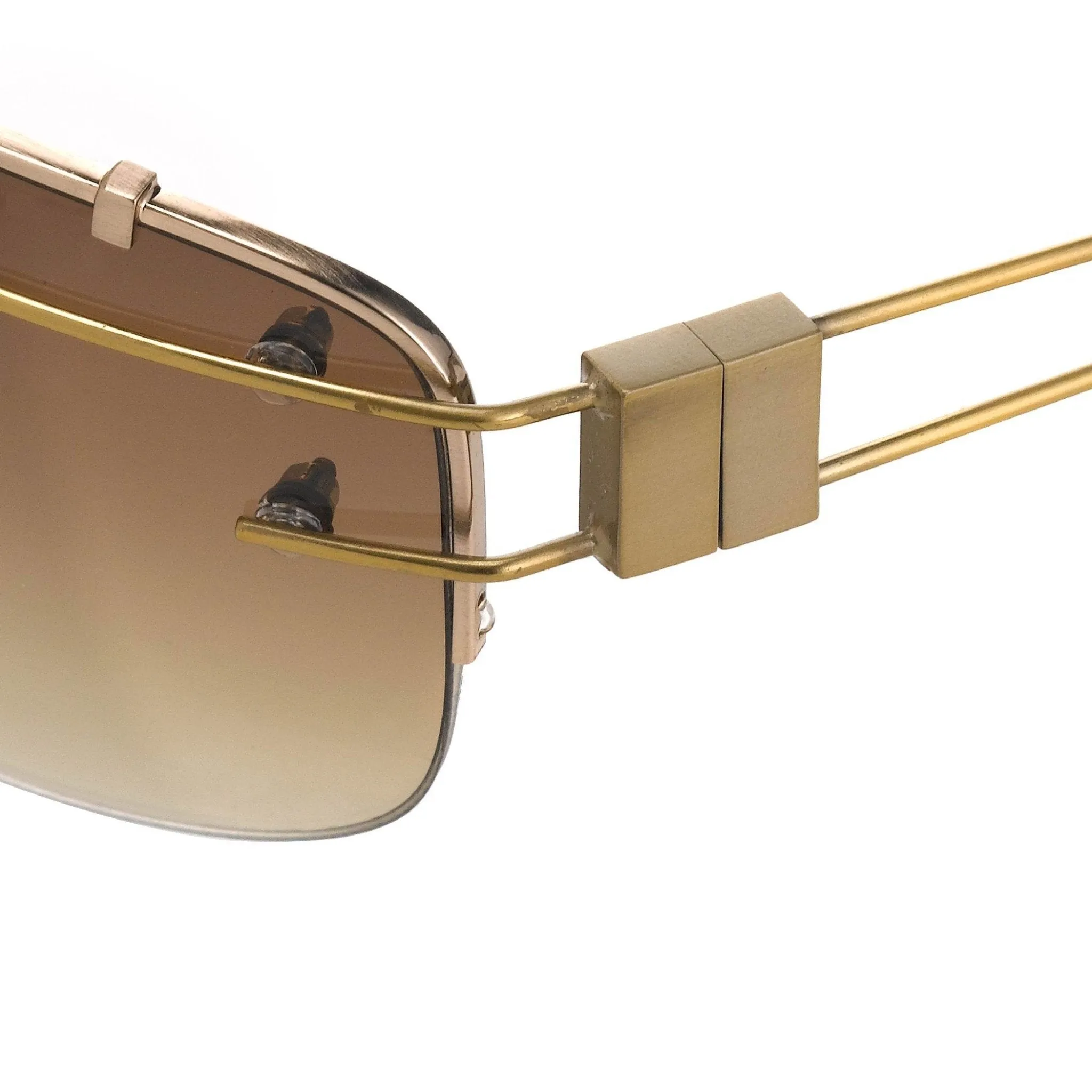 Yohji Yamamoto Sunglasses Rectangular Gold and Brown