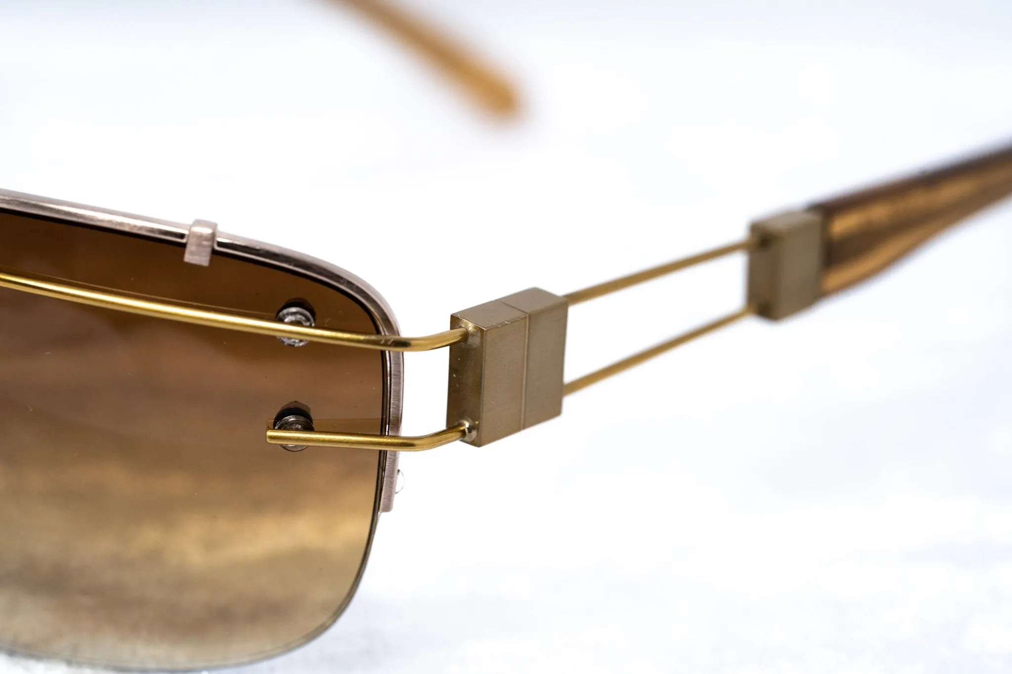 Yohji Yamamoto Sunglasses Rectangular Gold and Brown