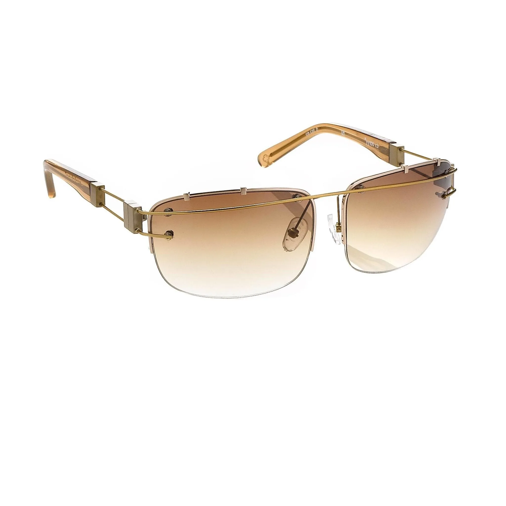 Yohji Yamamoto Sunglasses Rectangular Gold and Brown