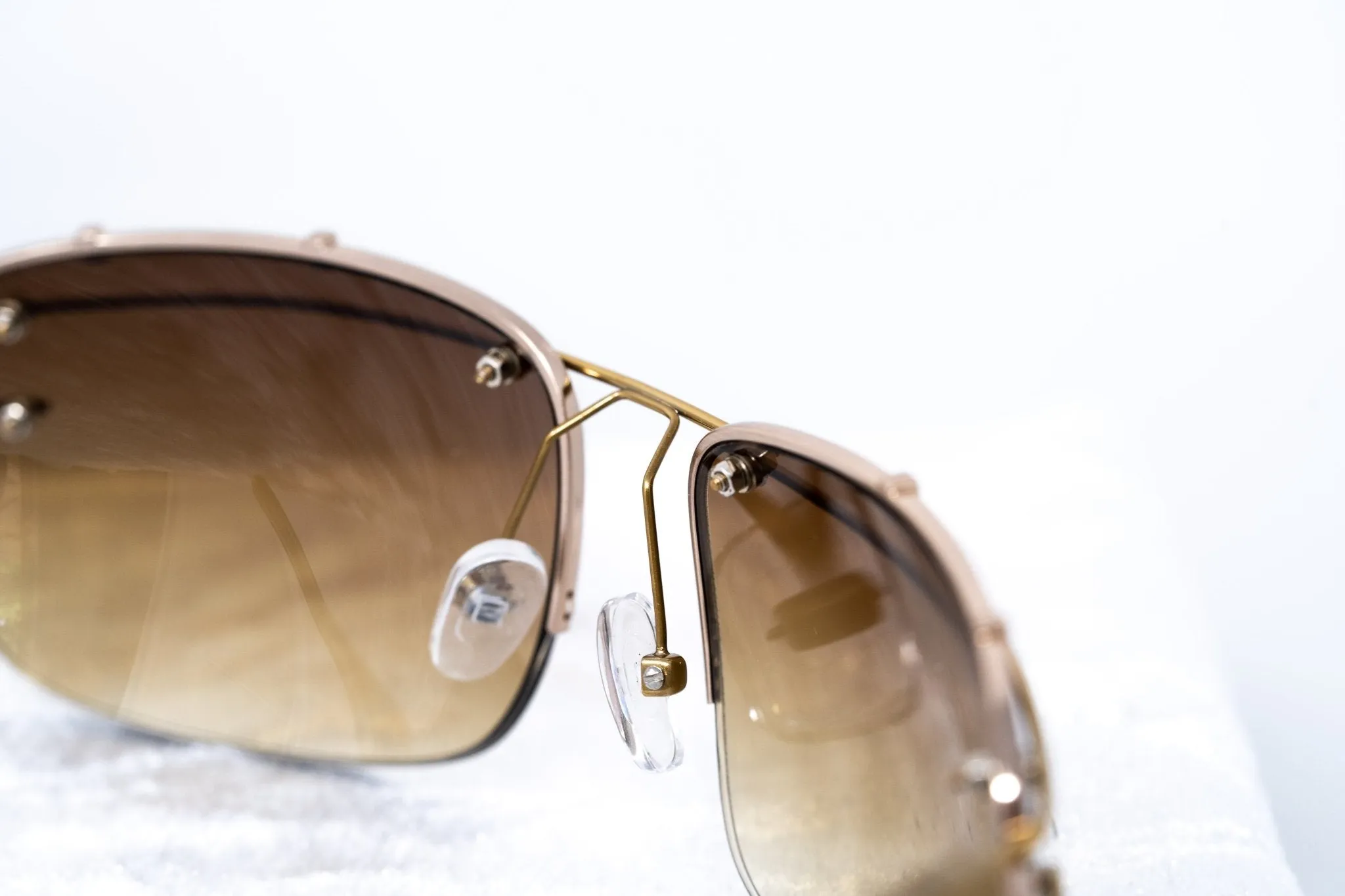 Yohji Yamamoto Sunglasses Rectangular Gold and Brown